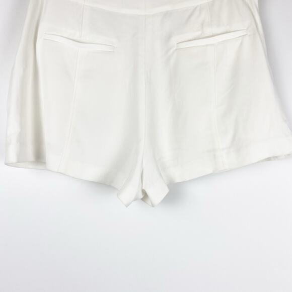 A.L.C. Kyle Crepe White Lace-Up Shorts High Waist Pockets Women’s Size 8 - Picture 10 of 11